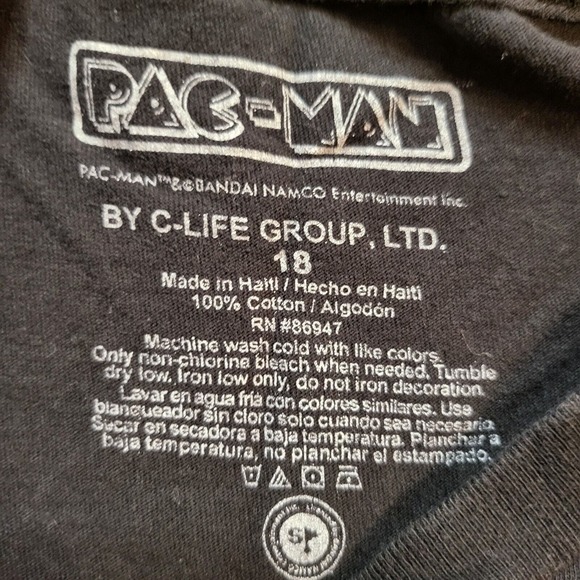 PACMAN GAME GRAPHIC T SHIRT Mens Small Black Arcade - Picture 3 of 6